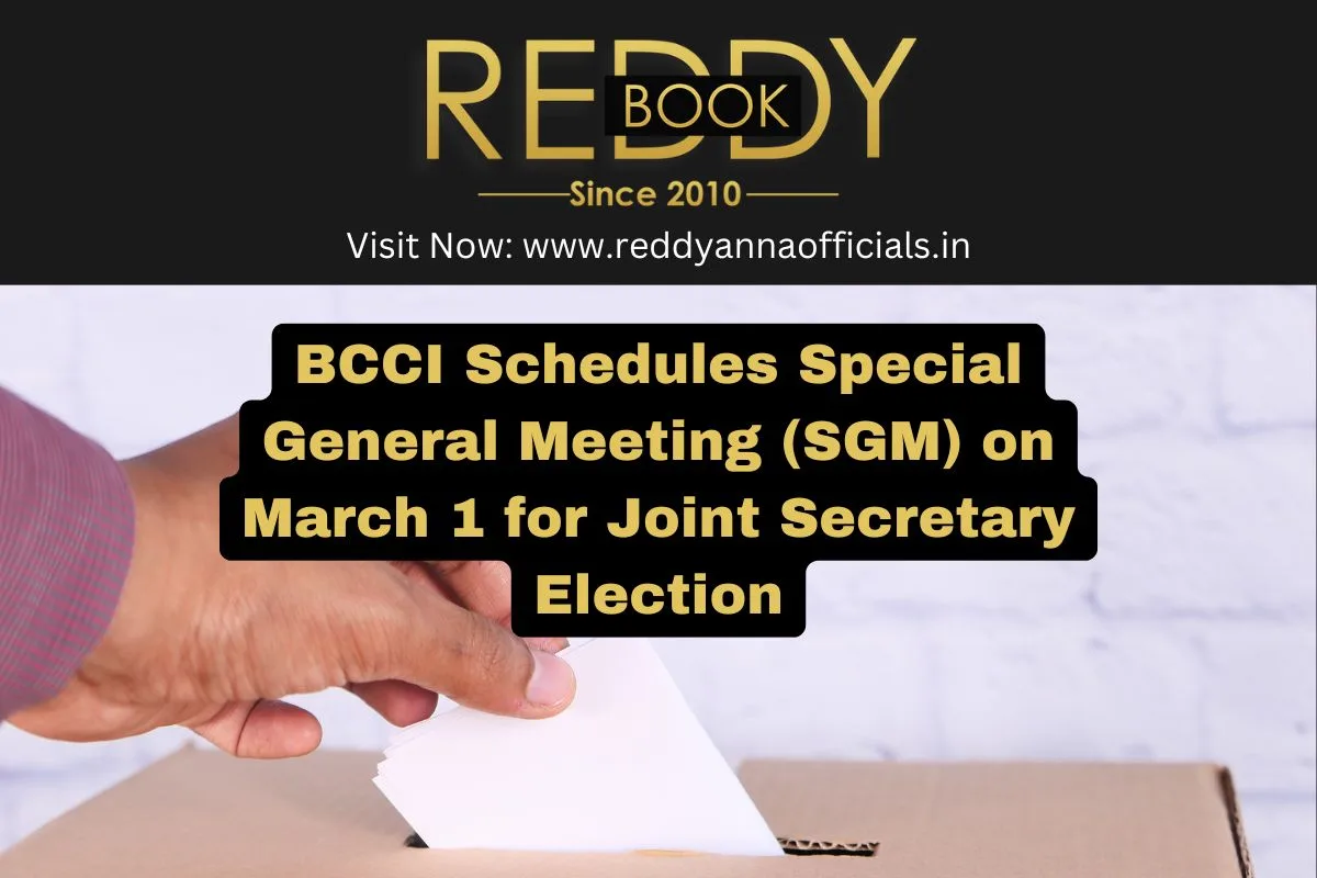 BCCI Calls SGM on March 1 for Joint Secretary Election